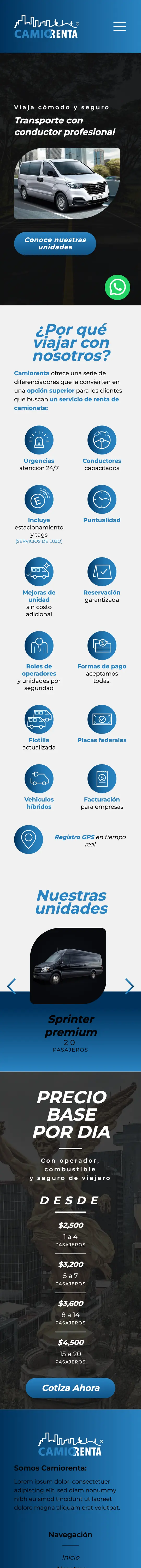 Versión mobile de Camiorenta
