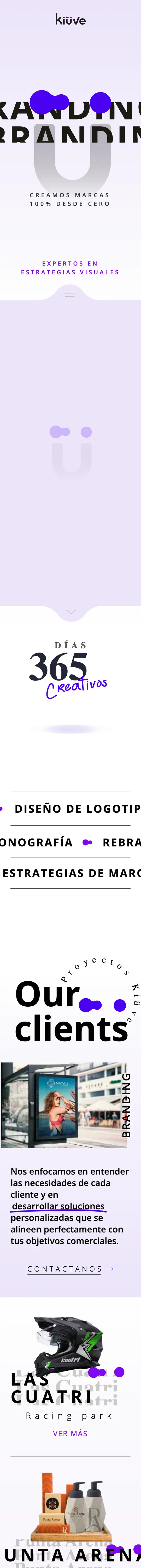 Versión mobile de Kiuve Branding