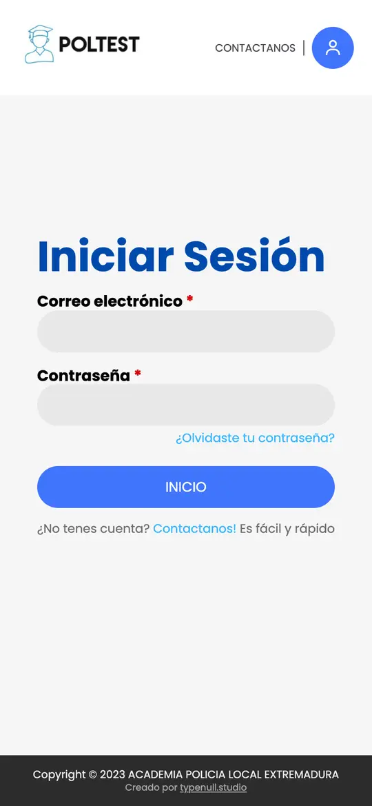 Versión mobile de POLTEST